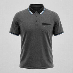 Callaway Opti-Dri Gray Golf Polo Shirt Men's XL Stripe Performance Polyester